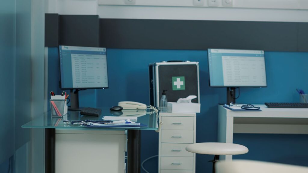 medical office cabinets with sink
