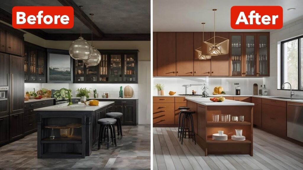 Cabinet refacing projects after and before