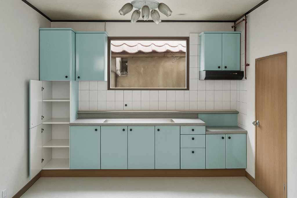 water damaged cabinets