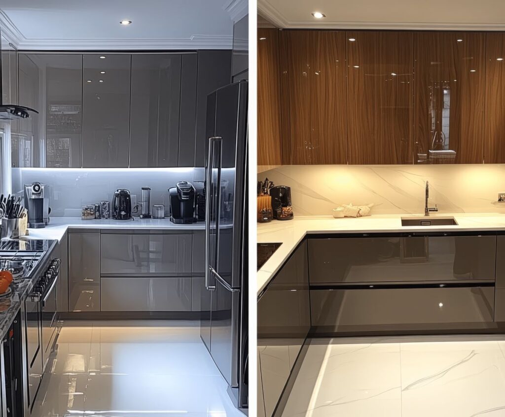 Resurface cabinets before and after kitchen transformation 