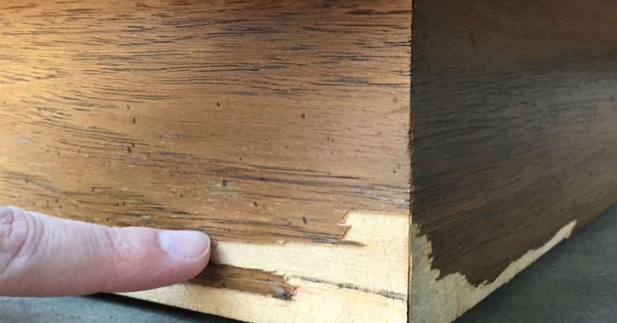 how to repair peeling wood veneer cabinets