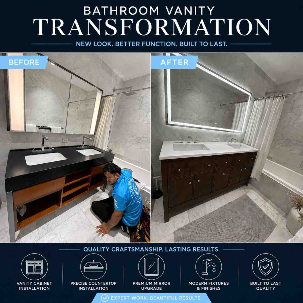 Bathroom Vanity Cabinet Installation Service