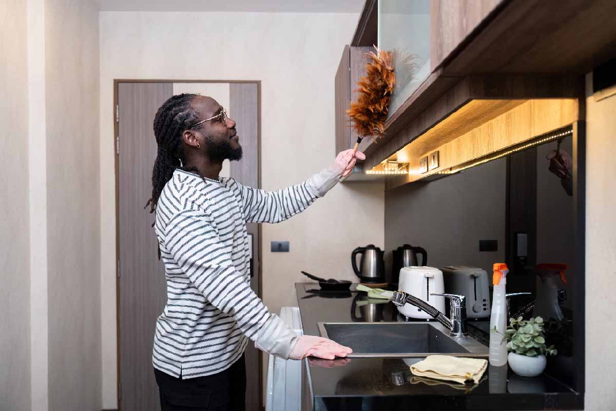 how to decorate above kitchen cabinets