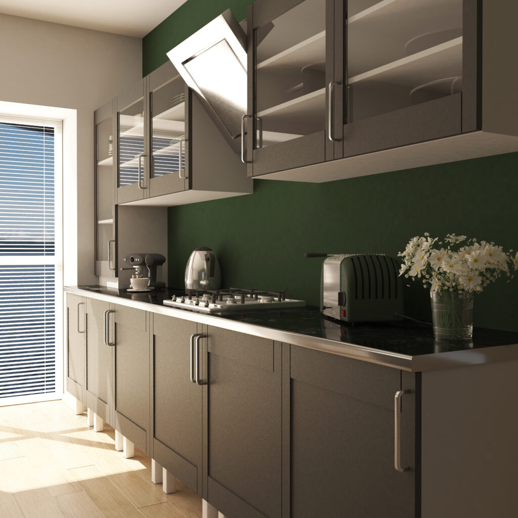 render 3d contemporary kitchen
