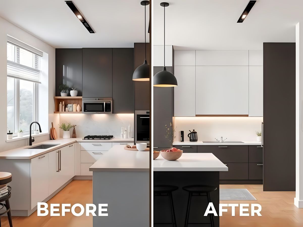 Refinishing Kitchen Cabinets Before and After Photos: What They Show (and What They Don't) 1 refinishing kitchen cabinets before and after photos
