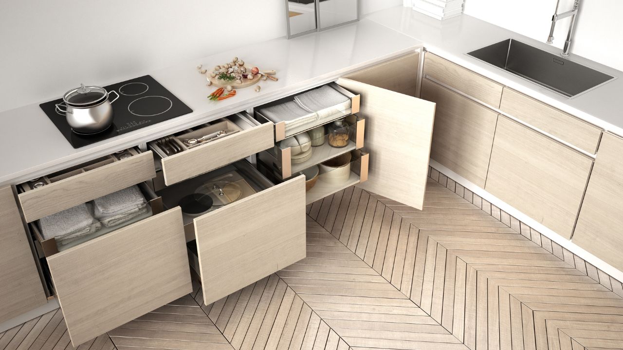 kitchen in cabinet storage